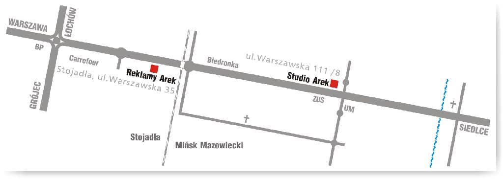 mapa minsk mazowiecki reklamy studio pracownia