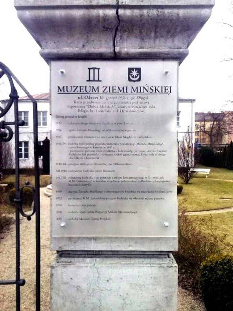 Tablica z plexi szronionej dla Muzeum Ziemi Mińskiej