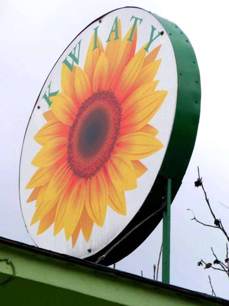 szyldy nietypowe na dachu budynku
