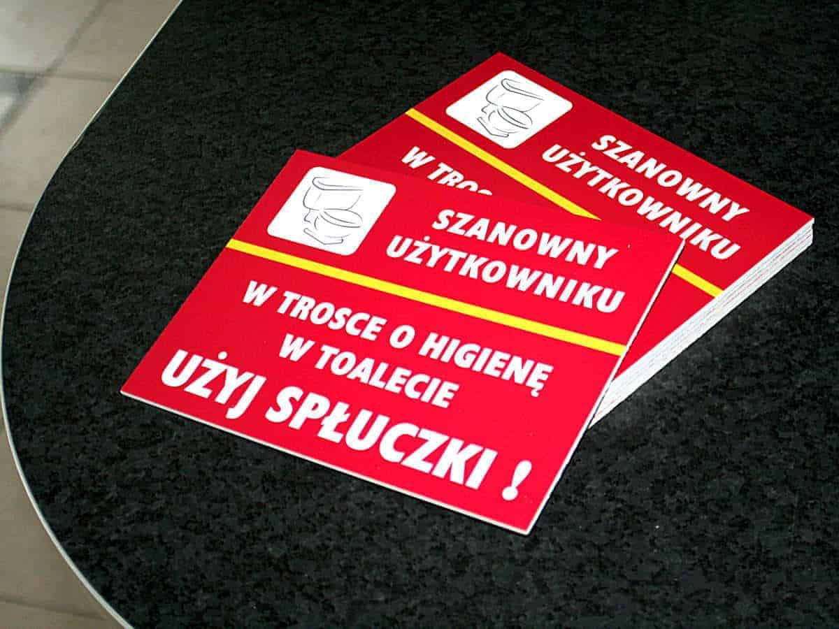 tabliczki pcv druk bezpośredni UV toaleta