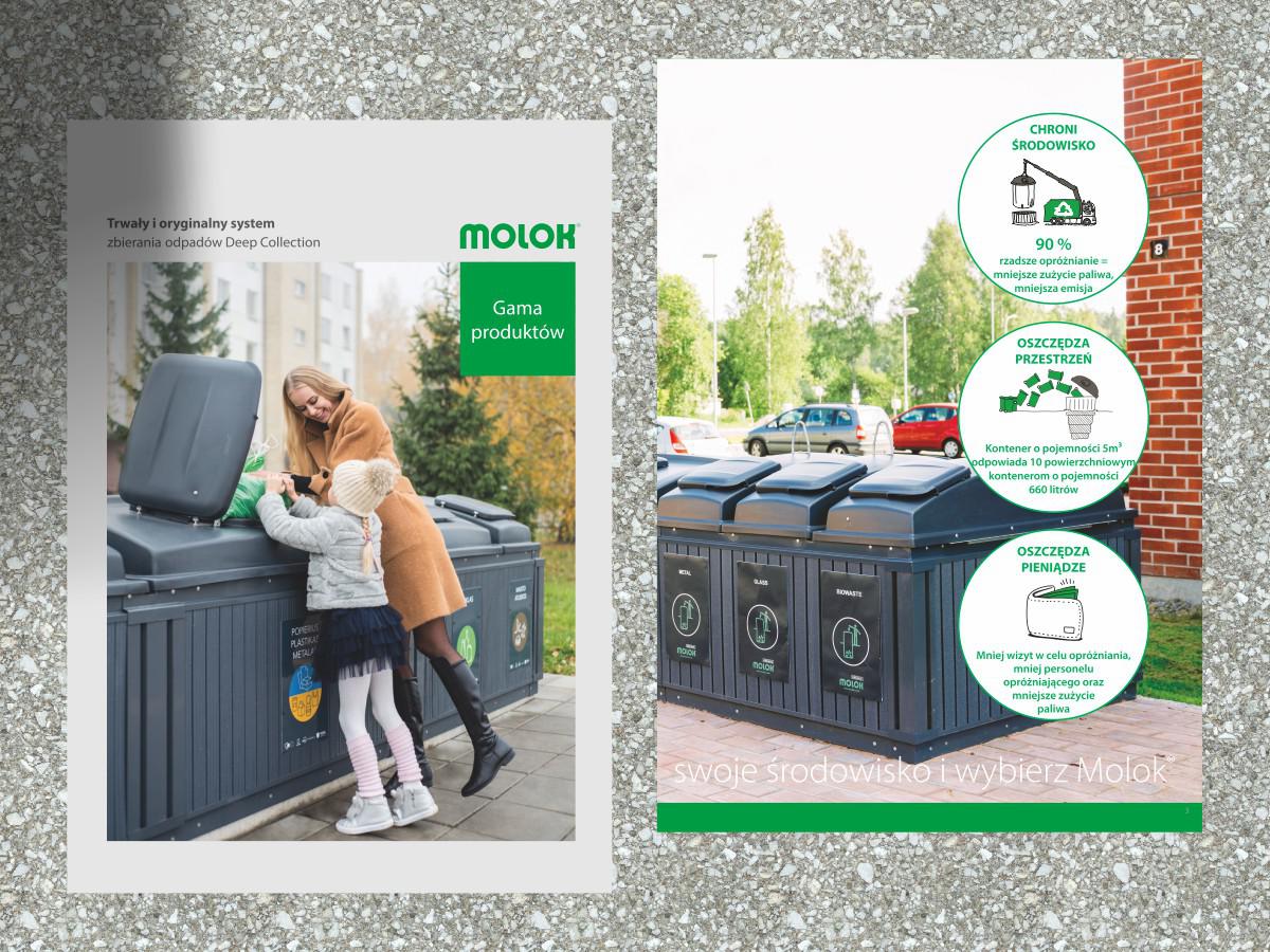 Foldery reklamowe dla firmy | projektowanie folderu reklamowego dla norweskiej frimy Molok