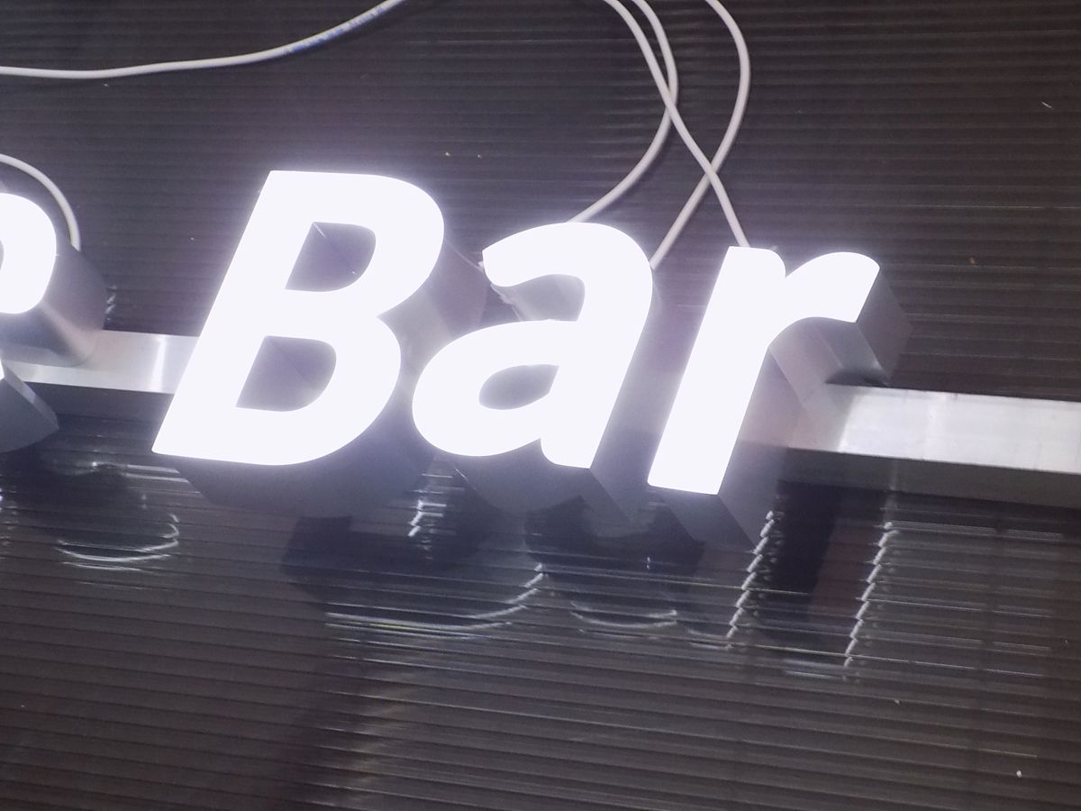 Litery blokowe 3D podświetlany napis BAR