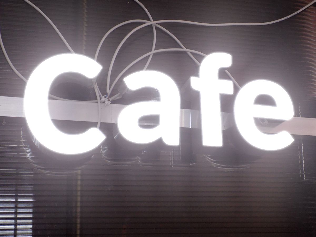 Litery blokowe 3D podświetlany napis CAFE