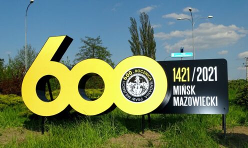 Przestrzenna reklama odblaskowa witacz miasta Mińsk Mazowiecki