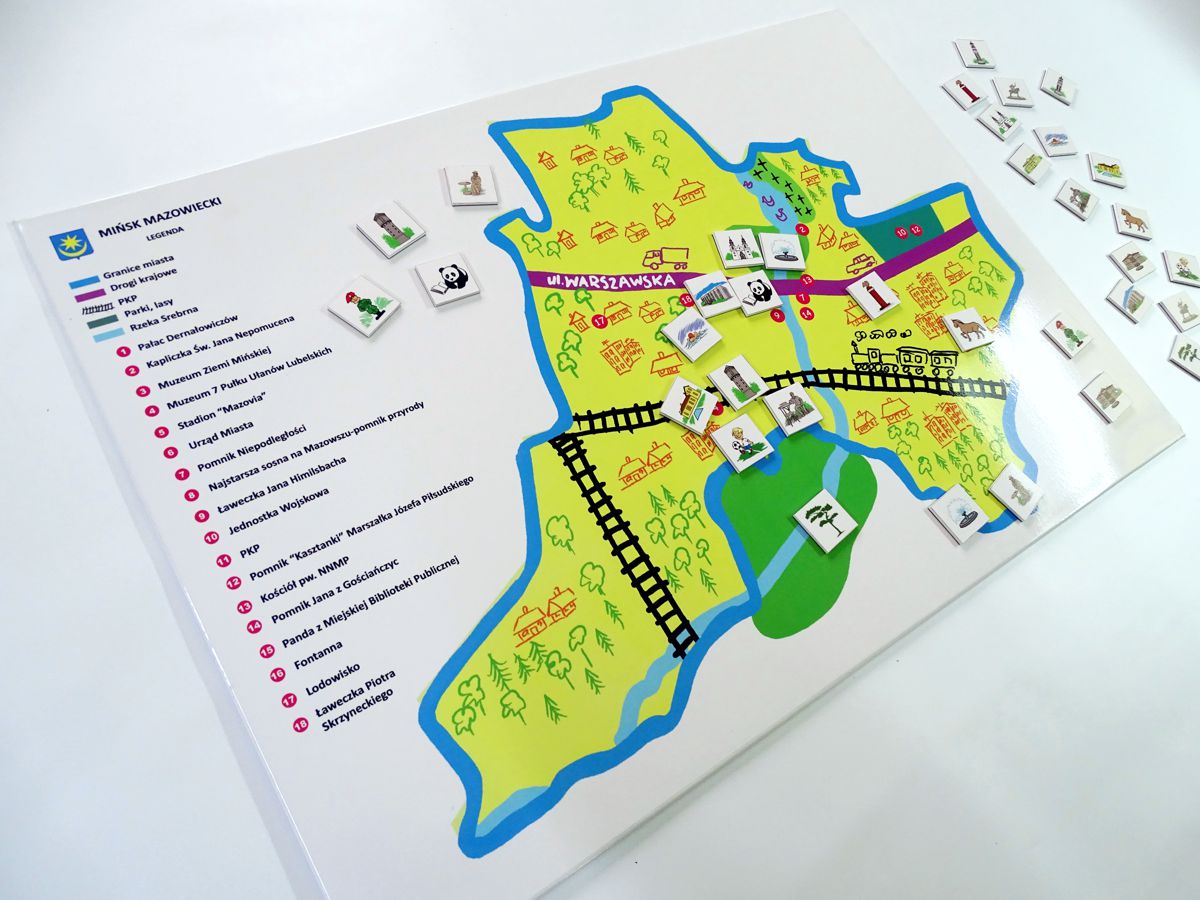 Reklama miasta dla dzieci mapa magnetyczna tablica