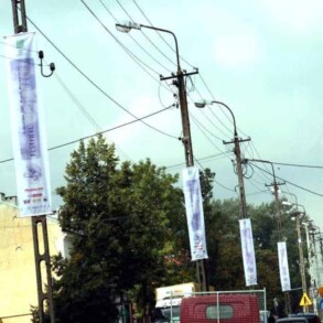 festiwal himilsbacha projekt i wykonanie flagi na ulicy