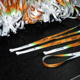 smycze z nadrukiem reklamowym MOPS Mińsk Maz