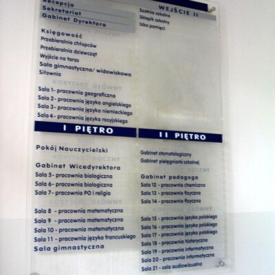 tablica informacyjna z plexi LO Mińsk Maz