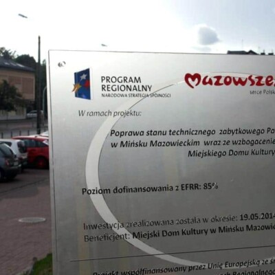 tablica z plexi szronionej dla MDK Mińsk Mazowiecki