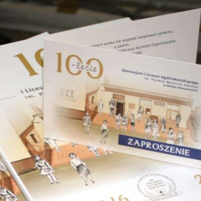 zaproszenia karnety druk dla LO w Mińsku Mazowieckim