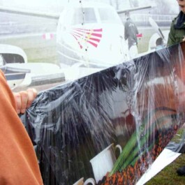 panel szklany z grafiką z transportem