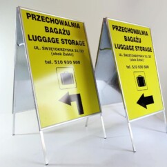 potykacze reklamowe aluminiowe składane grafika wymienna
