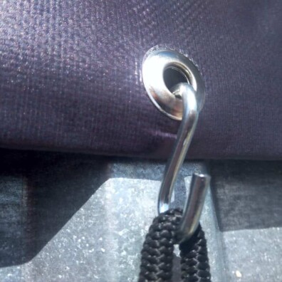 baner oczkowany mocowanie na linkę i haczyk S