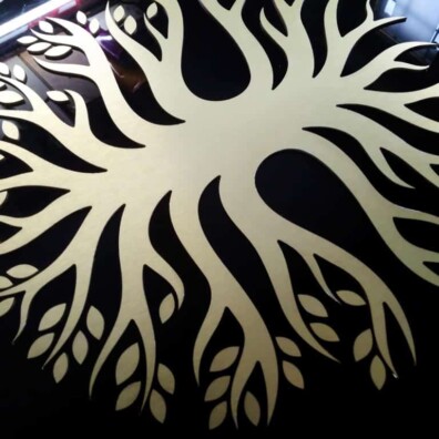 napisy logo znaki z dibondu złote aluminium