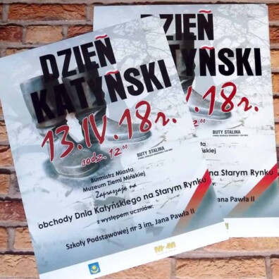 Plakaty ogłoszeniowe druk Dzień Katyński projekt druk MZM 7 PUL