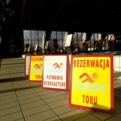 potykacze pcv z grafiką oznakowanie obiektu basenu w mińsku 1