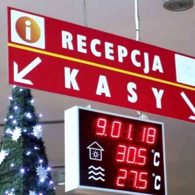 tablica dibond podwieszana mosir basen
