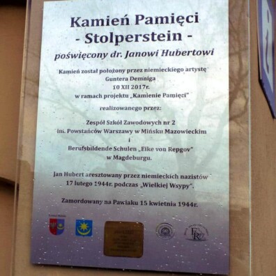 tablica pamiątkowa Huberta Mińsk Mazowiecki