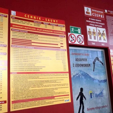 tablice pcv oznakowania basen mosir minsk maz