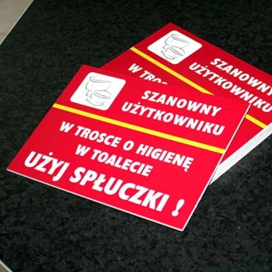 tabliczki pcv druk bezpośredni UV toaleta