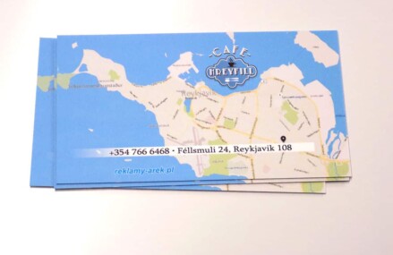 business card reykjavik cafe hreyfill street map