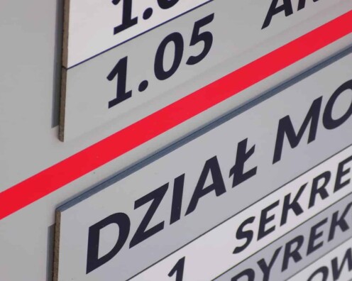 tablica modułowa z wymiennym tekstem zoom