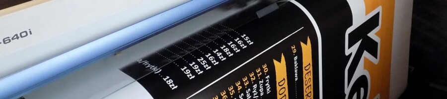 Druk reklamy wewnętrznej cenniki tablice