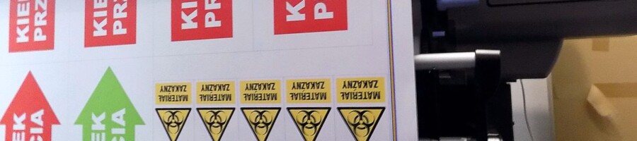 Drukowanie dużych naklejek informacyjnych oznakowania