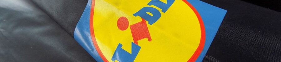 Logo nadruk na parasolu reklamowym LIDL