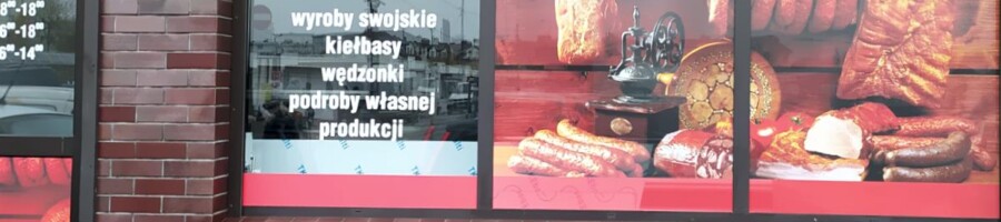Reklama sklepu druk folii na szyby drukowanie reklamy