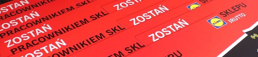 druk UV tablice informacyjne ogłoszeniowe LIDL