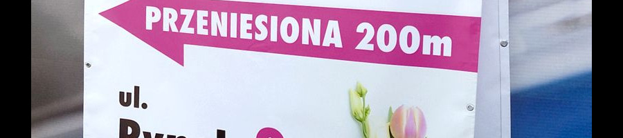 dwustronny baner reklamowy jeden lustrzany wydruk
