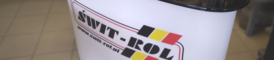 trybunka reklamowa lada z nadrukiem logo