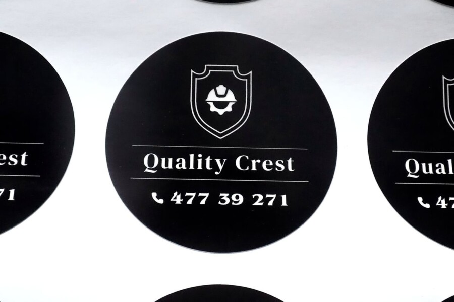 Logo nalepka reklamowa samoprzylepna naklejka | Reklama polskiego rzemiosła w Norwegii — usługi