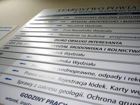 Oznakowanie Urzędu tablice modułowe system informacji wymiennej