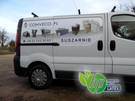 Reklama na samochód firmowy naklejka latex