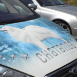 oklejanie maski samochodu reklama - folia z nadrukiem reklamowym