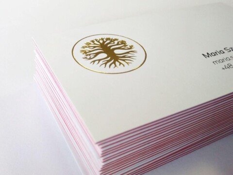 wizytówki ze złoceniem logo złote