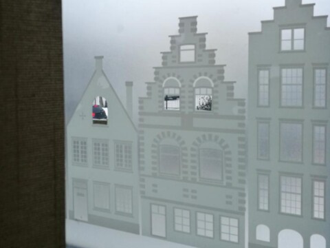 Folia mrożona z nadrukiem naklejka na szybie