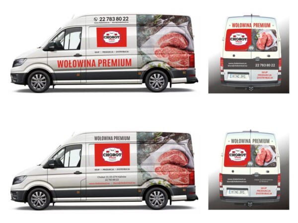 Reklama na samochody _ chobot meat volkswagen projekty oklejania samochodu
