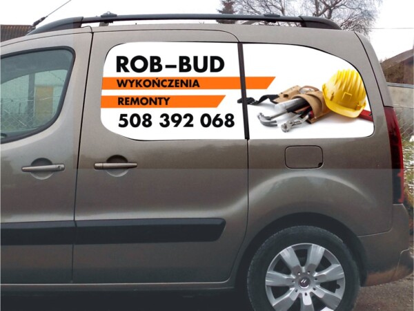 Reklama na samochody _ folia perforowana na szyby samochodu projekt