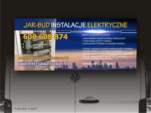 Reklama na samochody _ naklejanie naklejki reklamowej na samochód dostawczy firmowy