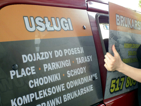 Reklama na samochody _ reklama na szyby naklejki na samochód dostawczy