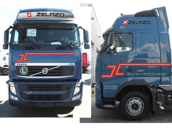 reklama na kabinę ciągnika ciężarowego wizualizacja