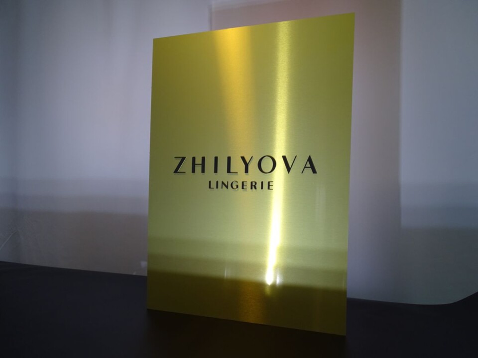 Elegancki szyld złota tablica przestrzenne logo