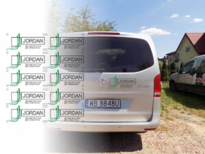 Naklejki - samoprzylepne logo firmy. Reklama, usługi kompleksowe oznakowania wizualnego firmy budowlanej.