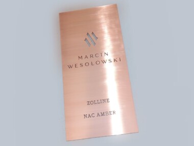 prestiżowy miedziany szyld prestiżowa reklama firmy jubilerskiej